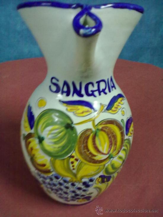 Vintage: JARRA SANGRIA DECORADA Y FIRMADA EN BASE.