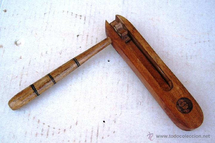 Vintage: carraca de madera tallada, instrumento musical ,, inst365