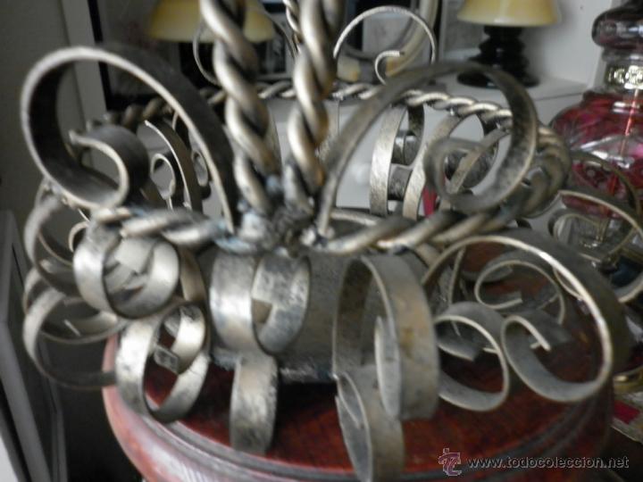 Vintage: CESTA DE FORJA DORADA DE LOS A&Ntilde;OS 60 - Foto 4