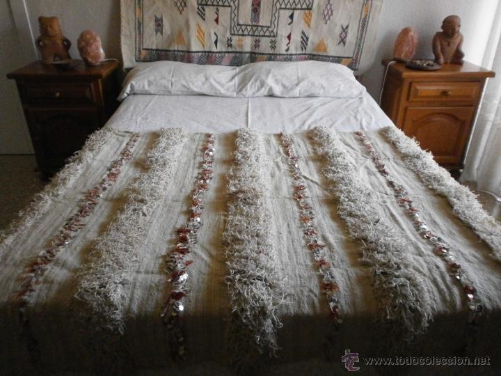 Vintage: Antigua handira nupcial Beni Ouarain 215 x 114 cms