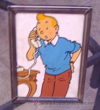 Vintage: Marco de sobremesa con imagen de Tint&iacute;n