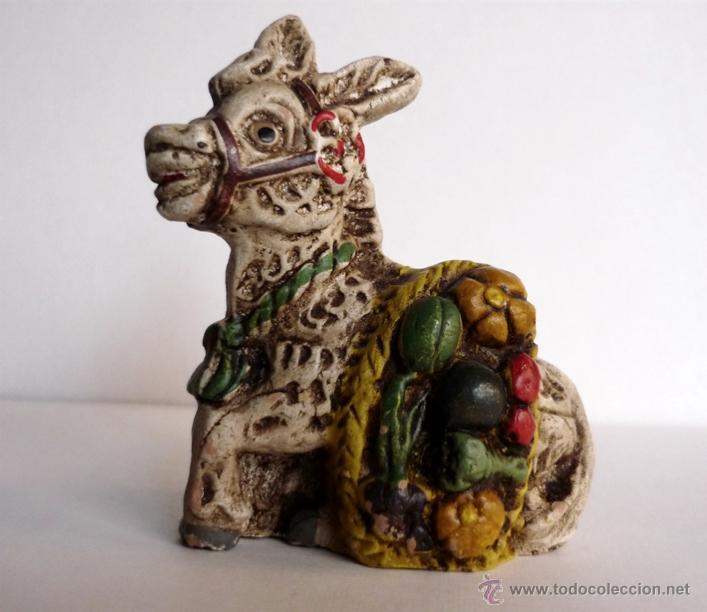 Vintage: ANTIGUO BURRO BARRO COCIDO ALBOROX PINTADO A MANO  FOTOS ADICIONALES