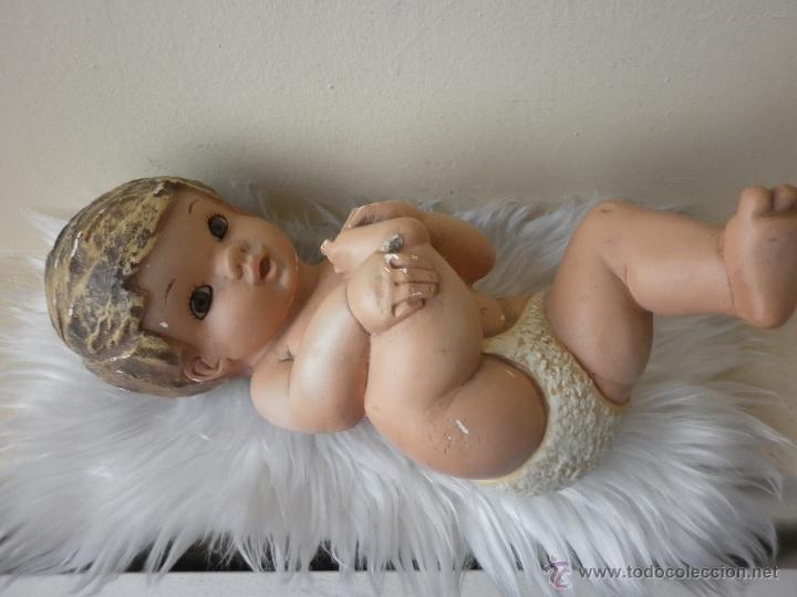 Vintage: NI&Ntilde;O JES&Uacute;S DE ESCAYOLA POLICROMADA A&Ntilde;OS 60 DIMO SA 20 CM