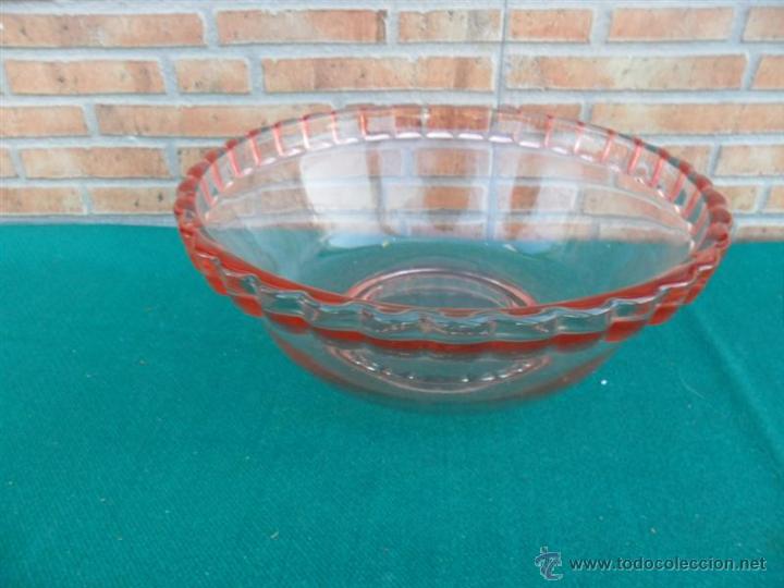 Vintage: cuenco de cristal rosa - Foto 1