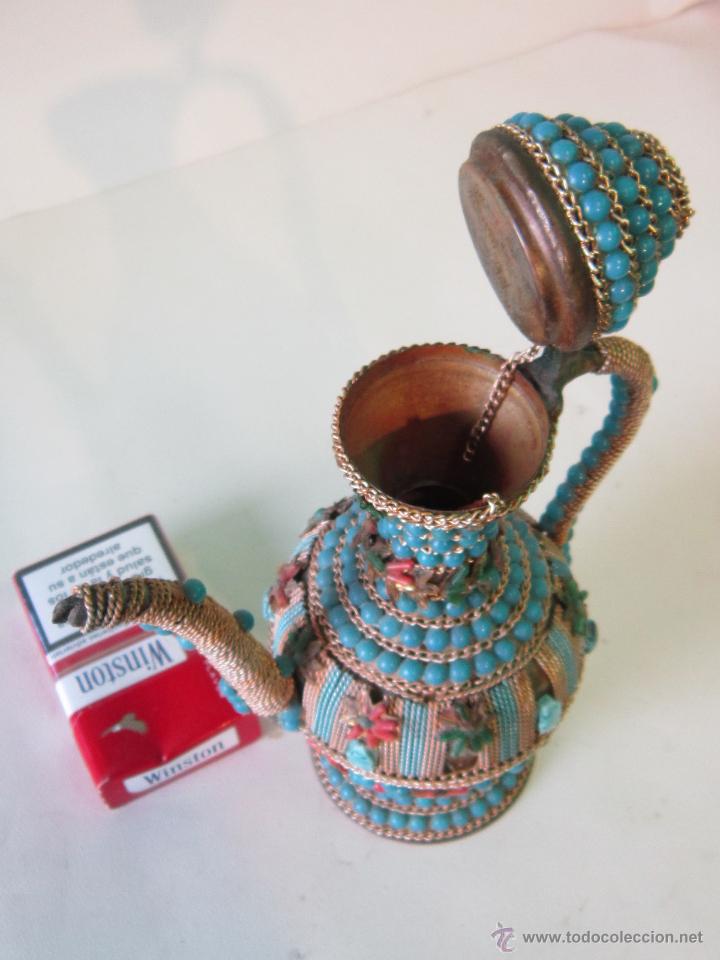 Vintage: CAFETERA DE LATON DECORADA - Foto 3