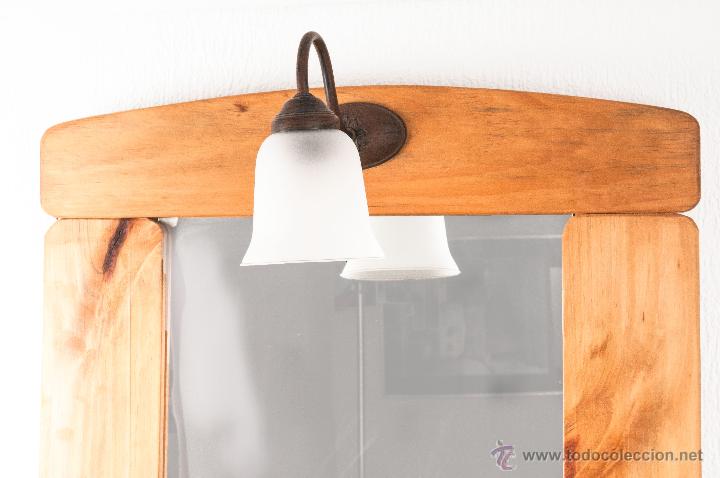 Vintage: ESPEJO DE MADERA CON APLIQUE - Foto 2