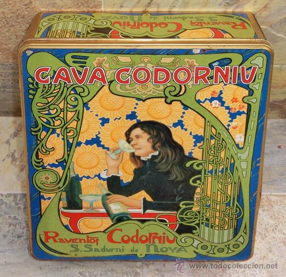 Vintage: PRECIOSA CAJA DE CHAPA. CODORNIU. MODERNISTA - Foto 2