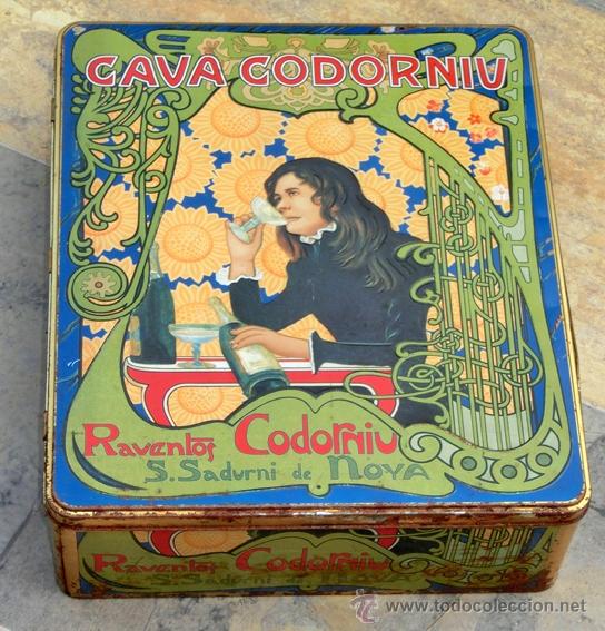 Vintage: PRECIOSA CAJA DE CHAPA. CODORNIU. MODERNISTA - Foto 6