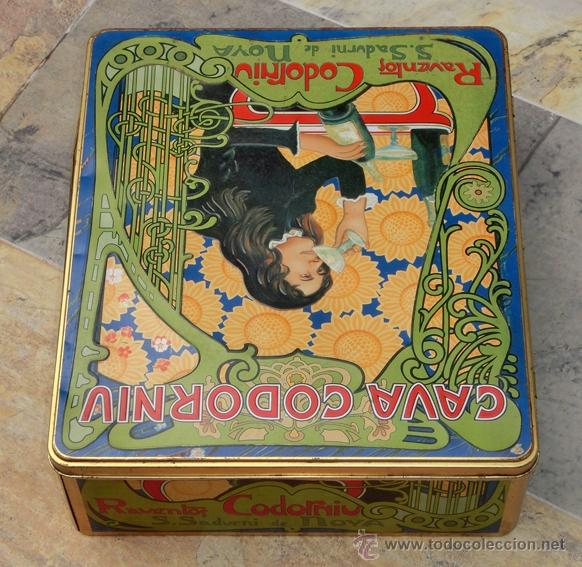 Vintage: PRECIOSA CAJA DE CHAPA. CODORNIU. MODERNISTA - Foto 9