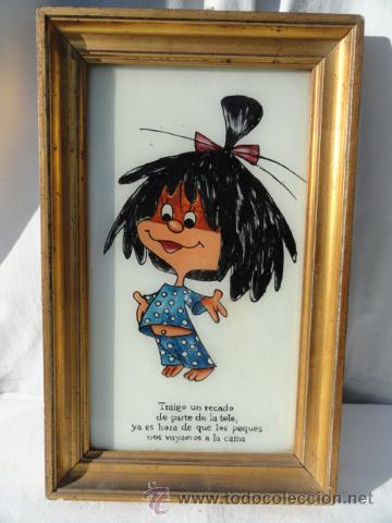 Vintage: CUADRO CON L&Aacute;MINA  - CLOE - MU&Ntilde;ECOS DE LA TELEVISI&Oacute;N. A&Ntilde;OS 70.