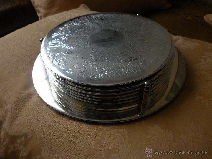 Vintage: 6 BAJO PLATOS DE ALPACA PLATEADA REPUJADOS