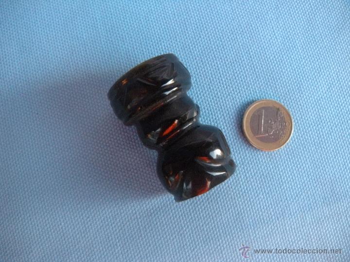 Vintage: FIGURA TALLADA EN OBSIDIANA. DIOS INDIO - Foto 3