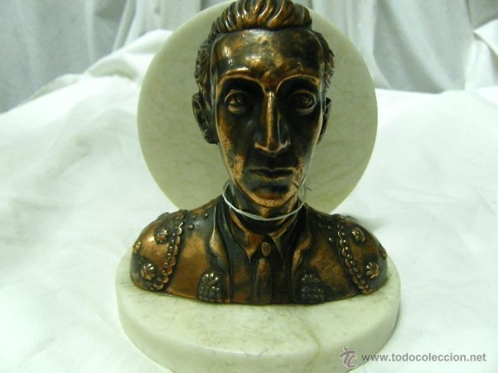 Vintage: FIGURA-BUSTO- MANOLETE EN BRONCE - Foto 2