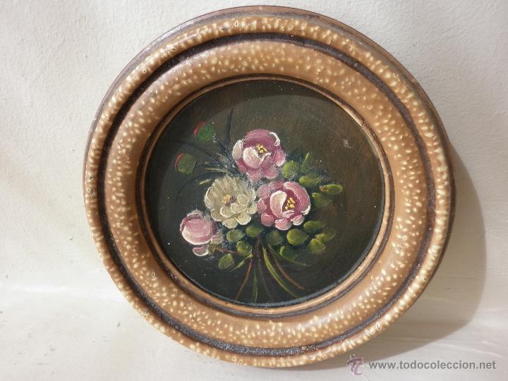 Vintage: PEQUE&Ntilde;O OLEO SOBRE TABLA ENMARCADO