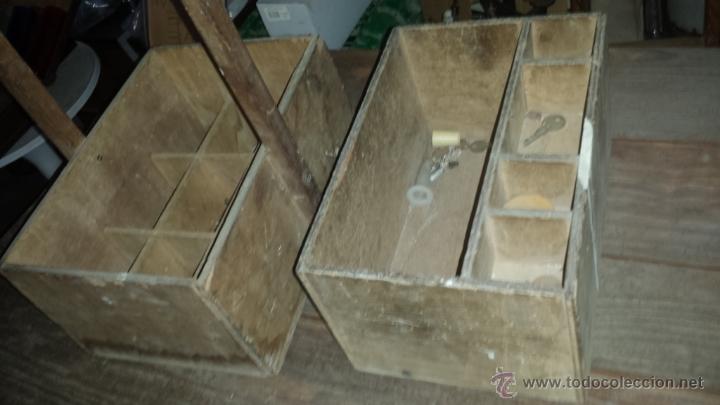 Vintage: ANTIGUA CAJA DE HERRAMIENTAS MADERA - Foto 9