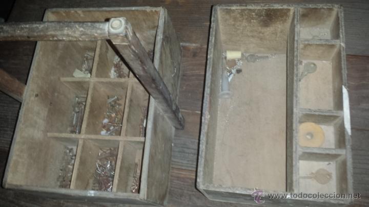 Vintage: ANTIGUA CAJA DE HERRAMIENTAS MADERA - Foto 10