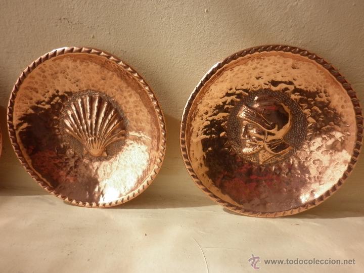 Vintage: 4 CENICEROS O PLATITOS  DE COBRE - Foto 2
