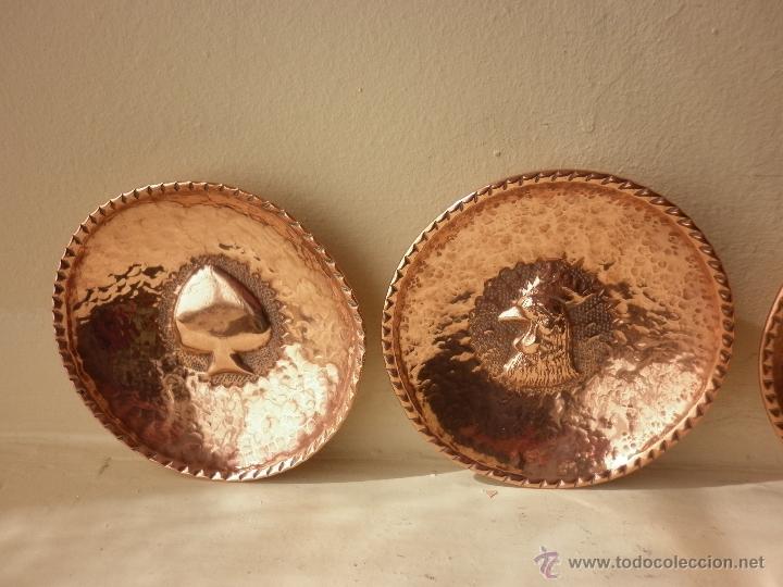 Vintage: 4 CENICEROS O PLATITOS  DE COBRE - Foto 3