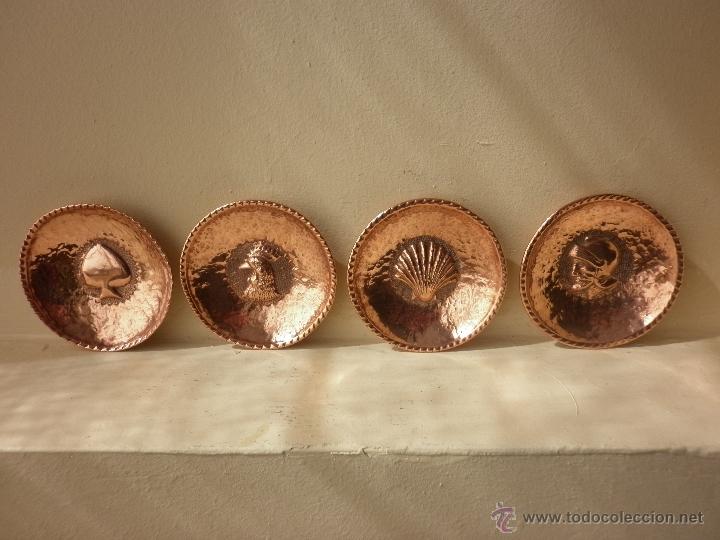 Vintage: 4 CENICEROS O PLATITOS  DE COBRE - Foto 4