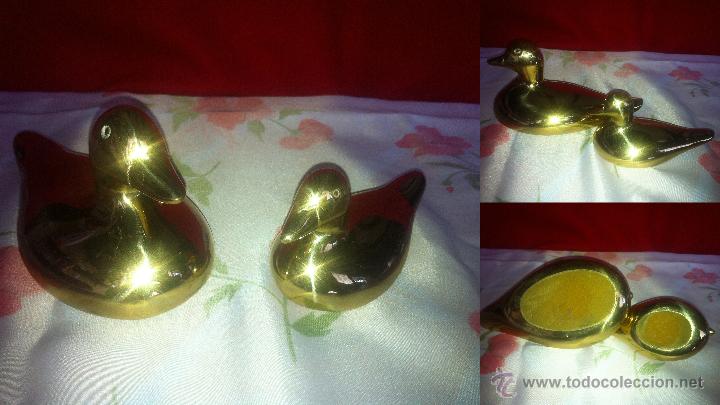 Vintage: PAREJA DE PATOS EN BRONCE MIDEN 15 X 8 PESAN 660  GRS. Y 10X 6 PESA 300  GRS. RESPECTIVAMENTE