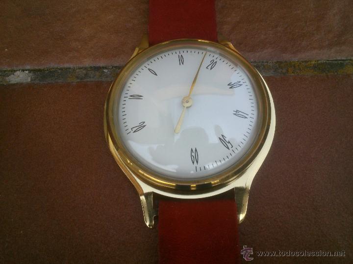 Vintage: ANTIGUO TERMOMETRO CON FORMA DE RELOJ .34X8CM. - Foto 2