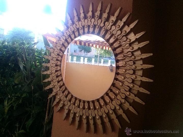 Vintage: ARTESANAL ESPEJO SOL - Foto 3