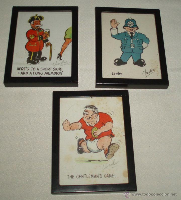Vintage: tres cuadros ingleses de oficios tipicos