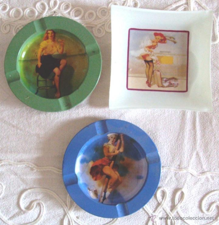 Vintage: Ceniceros pin ups 3 unidades - Foto 1