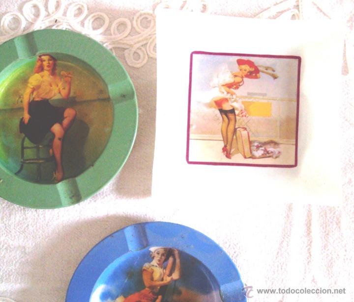 Vintage: Ceniceros pin ups 3 unidades - Foto 2