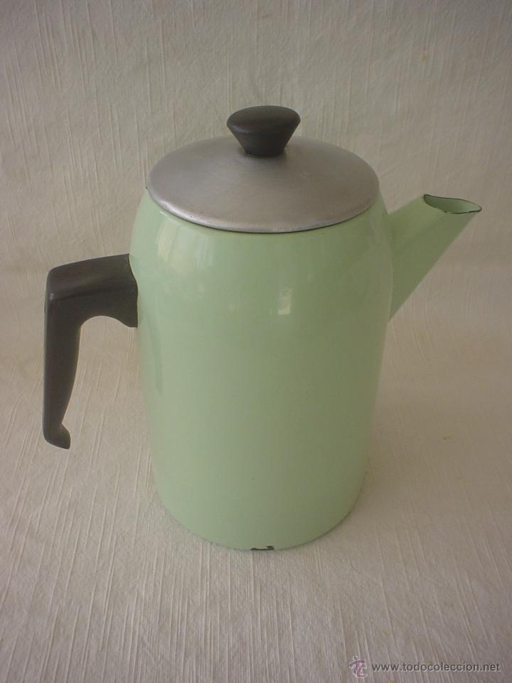 Vintage: CAFETERA - TETERA ESMALTADA PORCELANA - Foto 2