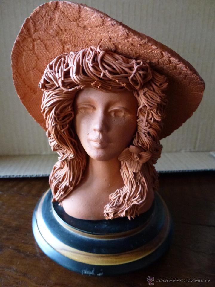 Vintage: Busto de mujer en terracota - Foto 4