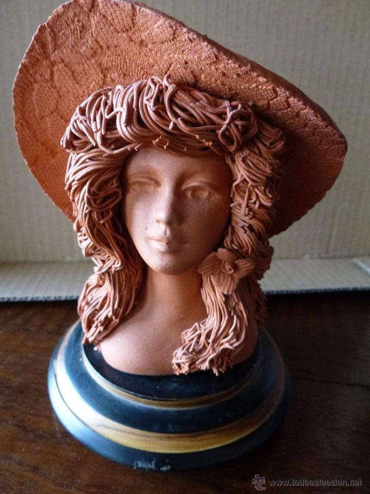 Vintage: Busto de mujer en terracota - Foto 5