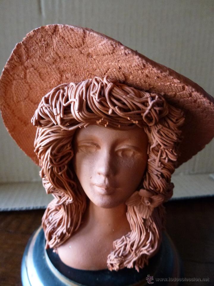 Vintage: Busto de mujer en terracota - Foto 6