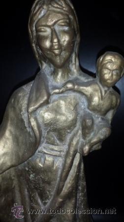 Vintage: MADRE CON HIJO BRONCE - Foto 2