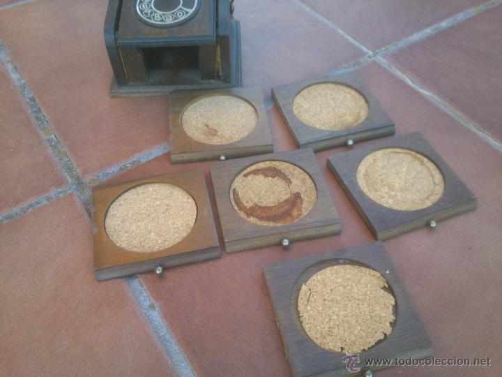 Vintage: TELEFONO EN MADERA PARA CONJUNTO DE POSAVASOS - Foto 4