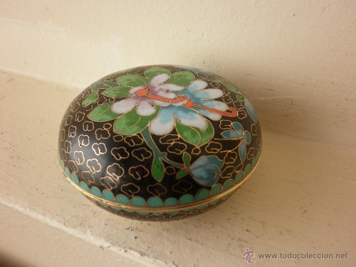 Vintage: CAJA CLOISONNE DE BRONCE ESMALTADA CHINA - Foto 1