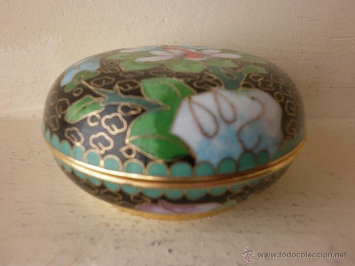 Vintage: CAJA CLOISONNE DE BRONCE ESMALTADA CHINA - Foto 6