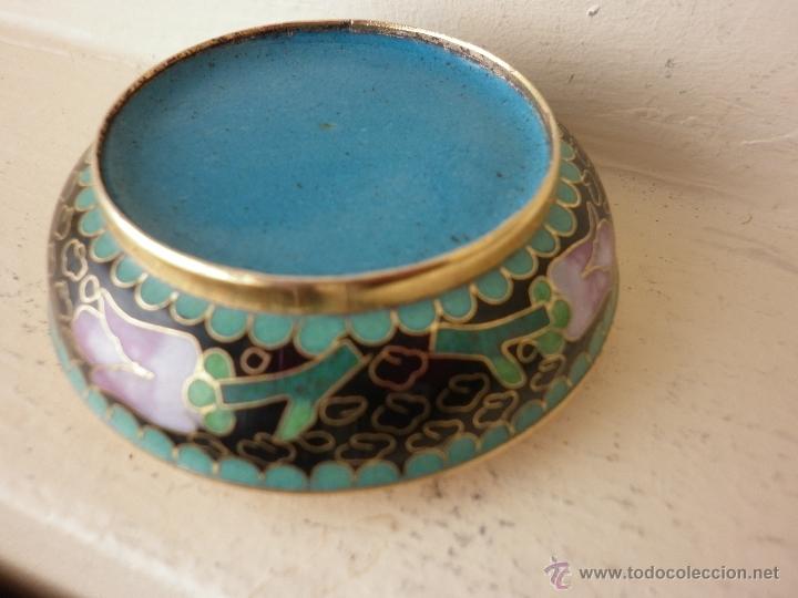 Vintage: CAJA CLOISONNE DE BRONCE ESMALTADA CHINA - Foto 7
