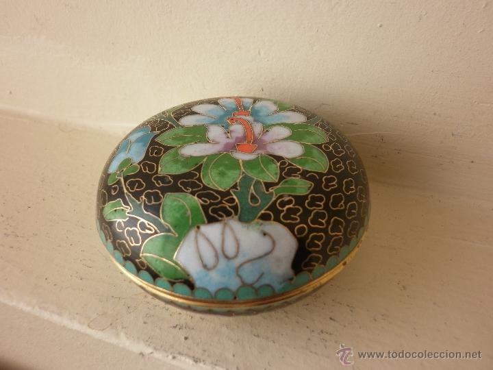 Vintage: CAJA CLOISONNE DE BRONCE ESMALTADA CHINA - Foto 9