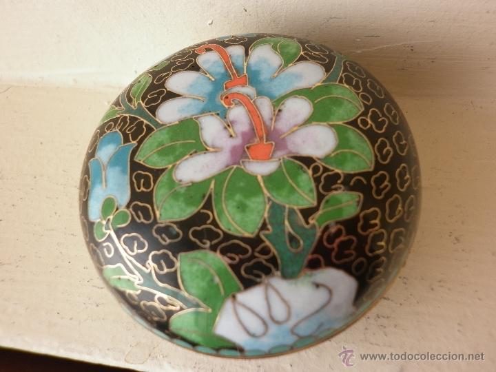 Vintage: CAJA CLOISONNE DE BRONCE ESMALTADA CHINA - Foto 10