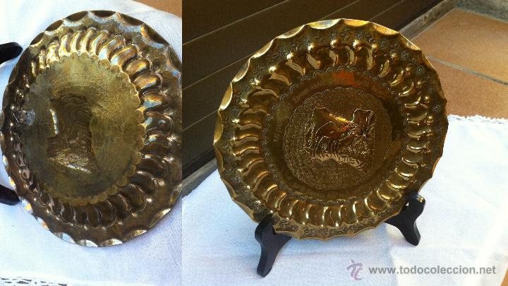 Vintage: PLATO DE BRONCE EL SHAJARA , MIDE  20CM DE DI&Aacute;METRO