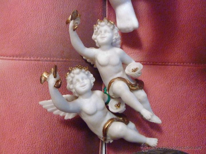 Vintage: PAREJA DE FIGURAS QUERUBINES RESINA. - Foto 2