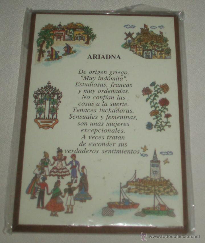 Vintage: cuadro con el nombre de ariadna 15 cms x 10 cms.