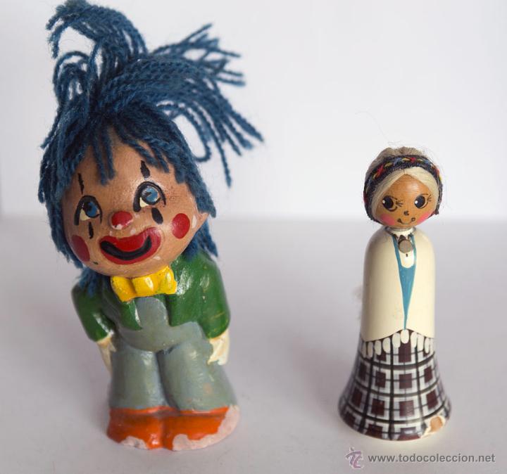 Vintage: 2 FIGURAS DE PAYASO T MUJER POLICROMADAS