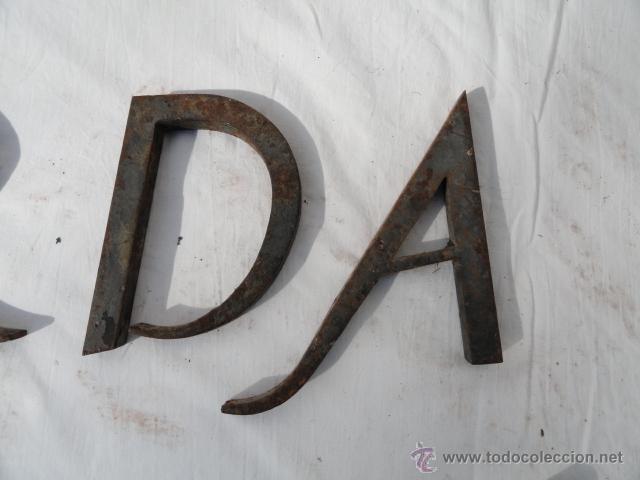 Vintage: LOTE DE 7  LETRAS DE HIERRO. - Foto 3