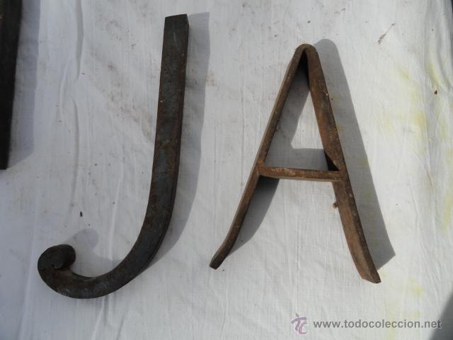 Vintage: LOTE DE 7  LETRAS DE HIERRO. - Foto 4