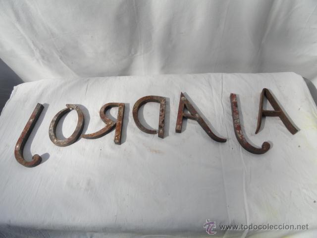 Vintage: LOTE DE 7  LETRAS DE HIERRO. - Foto 5