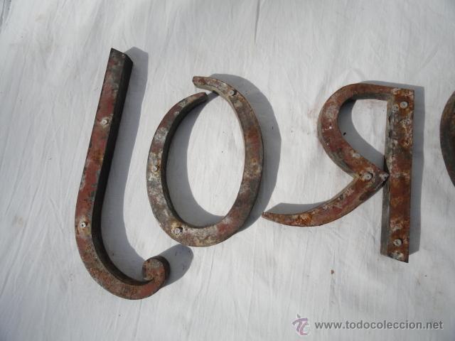 Vintage: LOTE DE 7  LETRAS DE HIERRO. - Foto 6