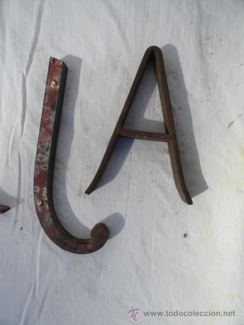 Vintage: LOTE DE 7  LETRAS DE HIERRO. - Foto 8