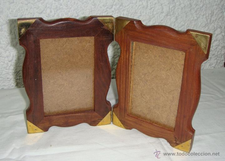 Vintage: Marcos Vintage de Madera Maciza y Bronce. (15,5 cm x 11,5 cm)